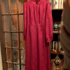 Long Sleeve Maxi Dress in Deep Berry